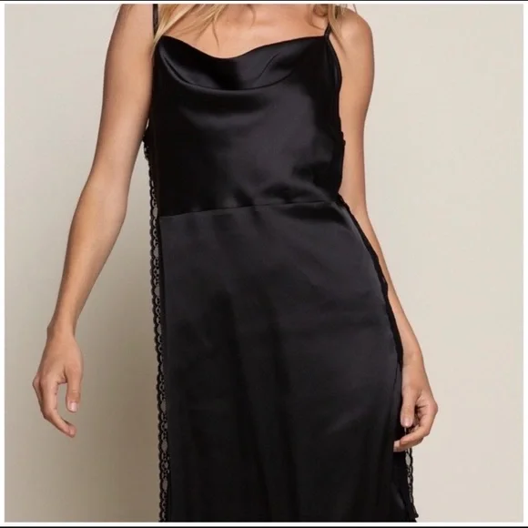 NWT- Simply Elegant POL Satin Cowl Draped Slip Dress - Picture 3 of 4